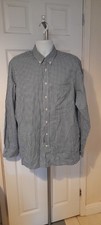 Hackett Mini Oxford Gingham Blue Shirt Size XL,Designer Long Sleeves Classic Fit