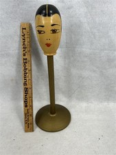 antique hat wig  stand wood