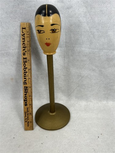 Antique hat wig stand wood - antique,