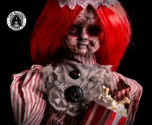 Creepy clown doll - creepy, ooak