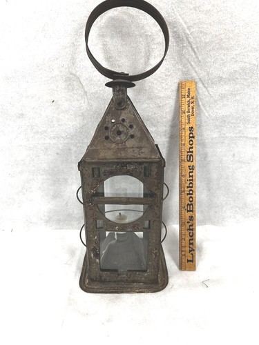 Antique tin candle - tin,