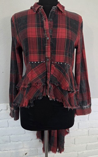Zara high low plaid shirt - low,