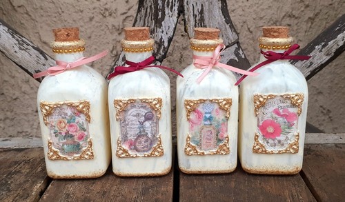Shabby chic bathroom bottles - chic,