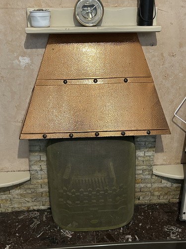 Hammered copper fireplace - hammered,