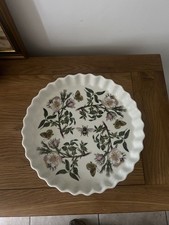 Large Portmeirion Botanic Garden Fluted Flan/Quiche Dish Fully Vitrified 31cm
