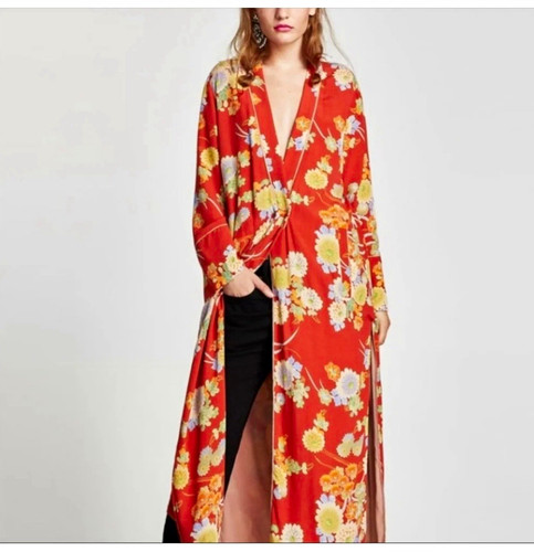 Zara trf coral - floral, long