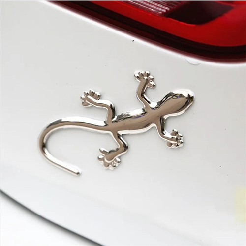 Silver gecko lizard metal logo - lizard,