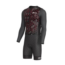 Men's Cycling Skinsuit full sleeve Gel Padded Aerodynamic One Piece Trisuit S-XL