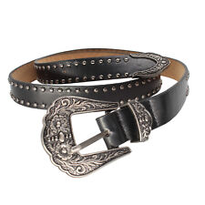Women's Waist Belt Lady Girl PU Leather Western Vintage Metal Buckle Waistband