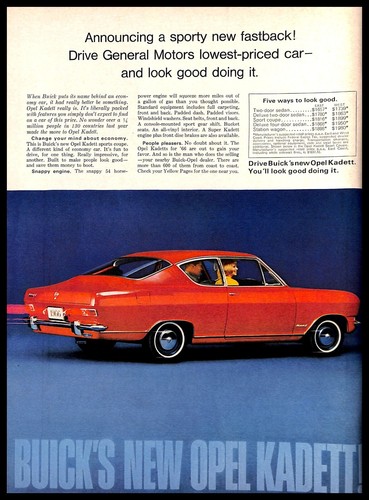 1965 buick red opel kadett - 1965,