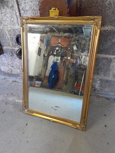 Antique bevelled mirror - antique, x
