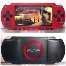 Sony PSP 1000 Upgraded IPS Screen Red & Black 🔴 + Memory Card, Charger, Battery