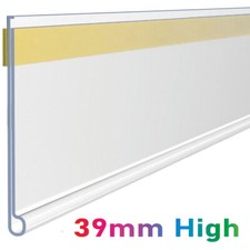 Shelf Edge Ticket Strips 39mm High Self Adhesive Price Label Holder, EPOS Strip