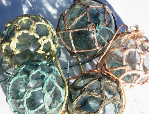 Japanese glass fishing floats - glass,