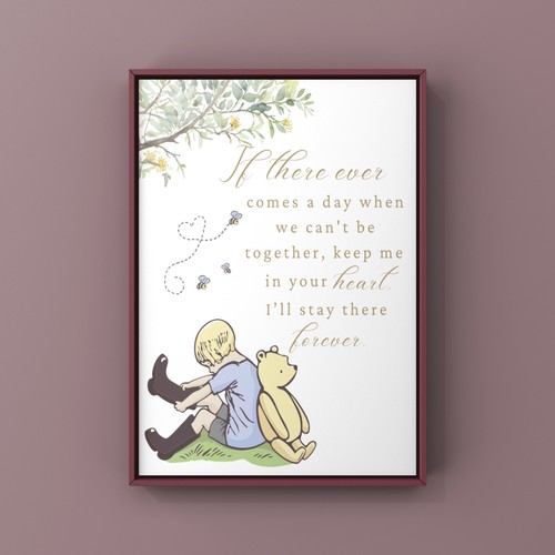 Winnie the pooh art print - pooh,
