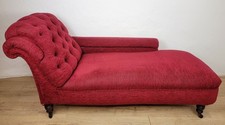 Victorian Chaise Lounge 19th Century Red Upholstered Antique Delivery Available