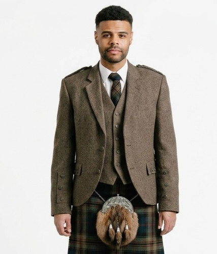 Men brown tweed argyle - tweed,
