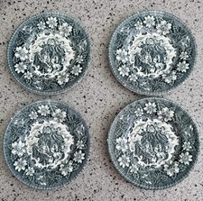 x4 Royal Tudor Ware Coaching Taverns 1828 side plates – Vintage Ironstone