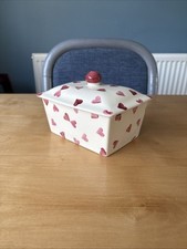 Emma Bridgewater Pink Hearts Large Butter Dish 1st