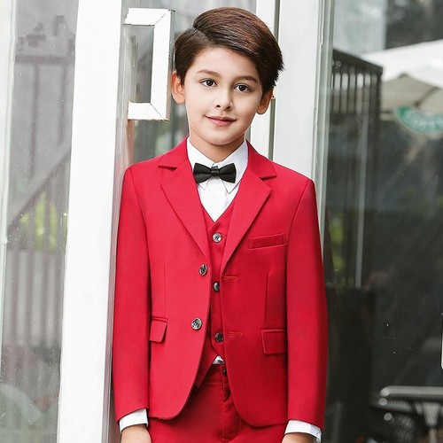 Red boy suit piece wedding - red, 3