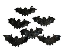 Pack of 6, Mini 4" Halloween Bats, Table Scatter, Party Favors, Haunted Hause