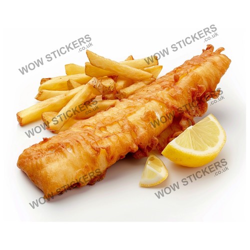 Fish chips sticker trailer - &,