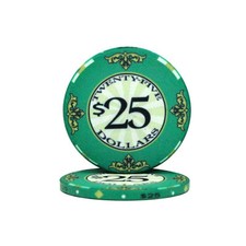 50 Green $25 Scroll Ceramic