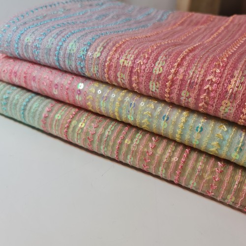 Multicolor sequin mesh fabric - multicolor,