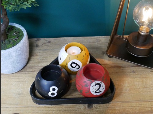 Vintage style pool ball candle - style,
