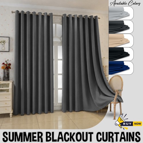 Plain blackout eyelet curtains - blackout,