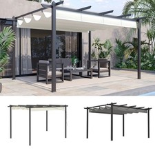 4 x 3(m) Aluminium Pergola Garden Gazebo w/ Retractable Canopy