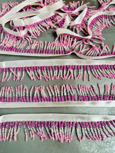 Glass beaded fringe tassel - beaded,
