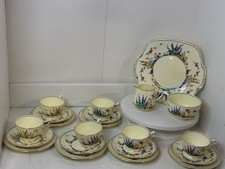 Superb Quality Antique 21 Pc Floral Tea Set By Crown Staffordshire