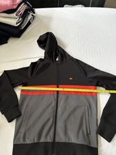 retro ellesse tracksuit top Hoodie Grey Black Red Medium 80s Casuals Vintage