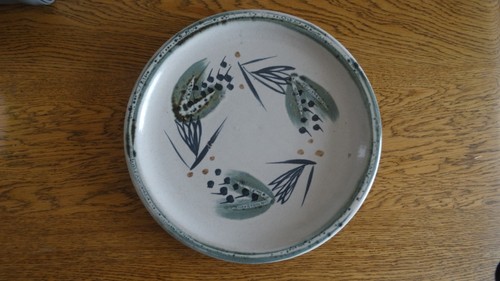 Studio pottery plate - pottery,