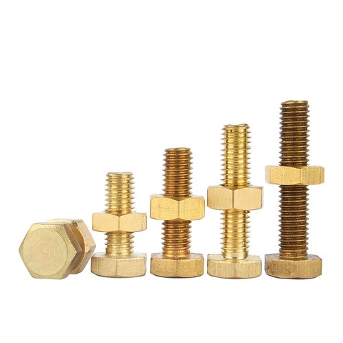 Brass hexagon head screws - head, &