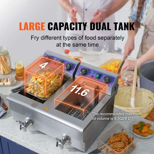 Commercial deep fryer dual - commercial,