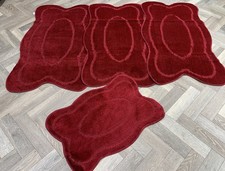 XX ROMANY GYPSY WASHABLES NON SLIP SETS OF 4 MATS/RUGS BURGUNDY RED TOURER SIZE