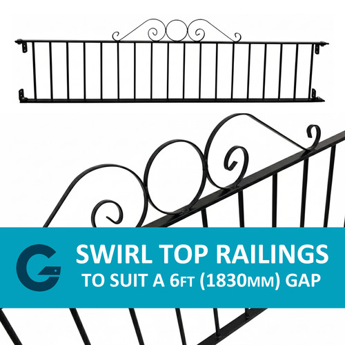Swirl top wrought - top, iron