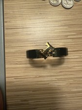 HERMES Clic H Bracelet Black w/Gold Hardware VINTAGE-Fast Shipping