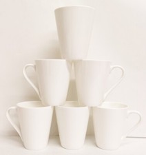 White Fine Bone China Mugs Set of 6 Richmond 12oz 350 ml Plain Tea Coffee Cups