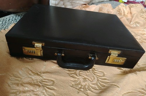 Vintage retro black briefcase - vintage,