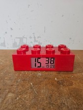 LEGO Red Brick Alarm Clock Light Up 24hr Digital Display Battery Operated VGC 