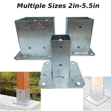 Bolt Down Galvanized Square Post Support Anchor Fence Pergola Gazebo Timber