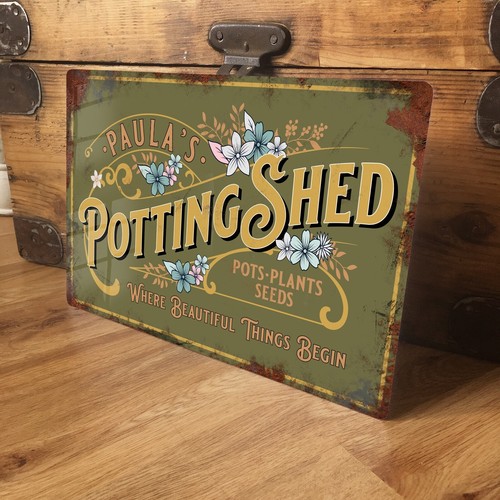 Personalised potting shed - potting, sign
