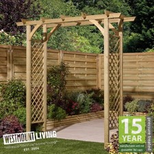 WOODEN GARDEN SQUARE TOP ARCH PERGOLA TRELLIS WOOD ROSE ARCHWAY TIMBER FEATURE