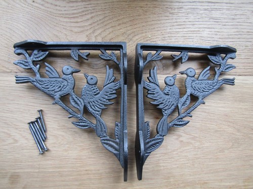 Pair birds cast iron old - birds,