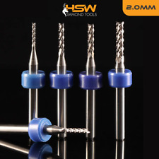 Solid Carbide PCB End Mill CNC Bits Drill Milling Cutter, 10 pack - 2.0mm