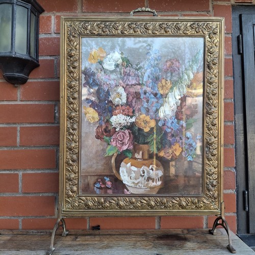 Vintage fire screen with - fire,