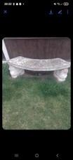 2 stone concrete garden bench